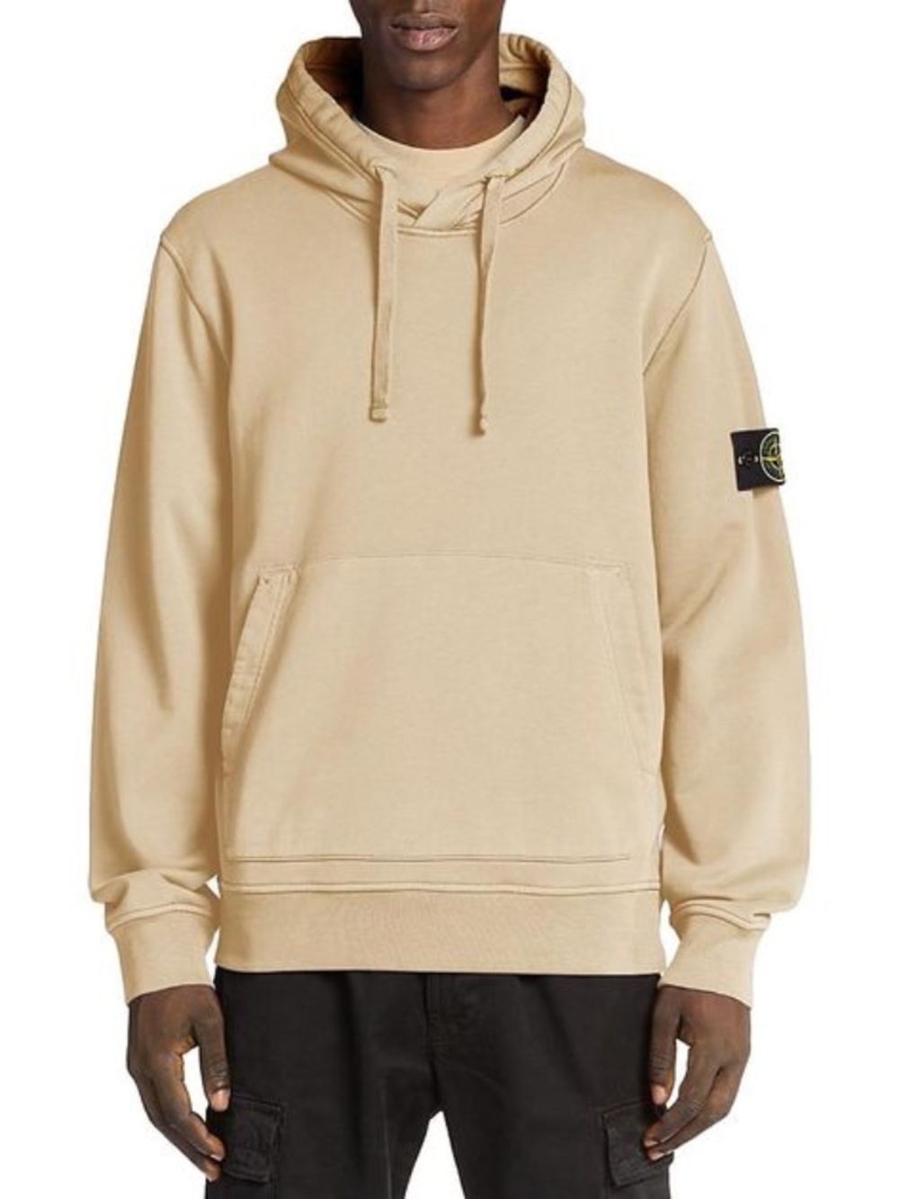 Stone Island Beige Pullover Hoodie Compass Patch Size XL